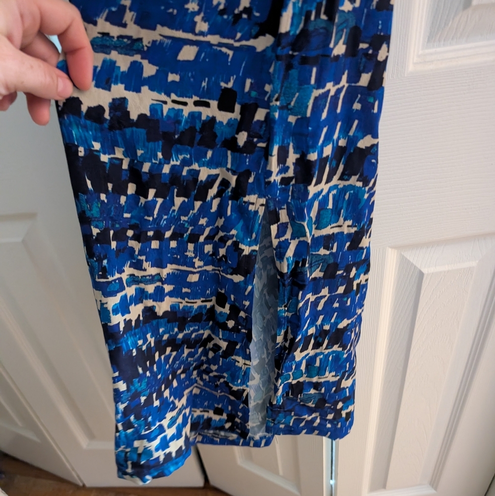 Anthropologie Blue and Black V-Neck Jumpsuit NWT XS - Picture 4 of 7